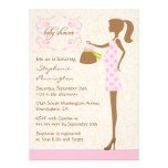 Modern chic pink and brown baby shower invitation