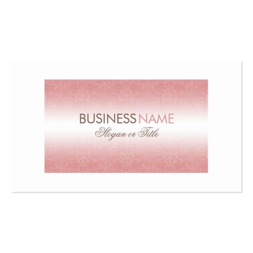 Modern Chic Pink Damask Chic Business Card (front side)