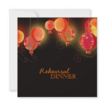 Modern Chinese Lanterns Wedding Rehearsal Dinner Invitations
