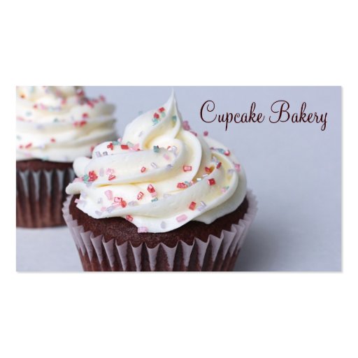 Modern Chocolate Cupcakes Sprinkle Frosting Business Card Template
