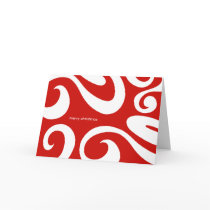 Modern Christmas Card - Red and White by mazarakes Modern Christmas Card - Red and White