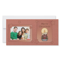 Modern christmas design with candle photo cards by Christmas_Store Modern christmas design with candle photo cards