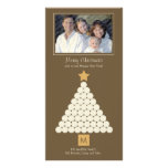 Modern Christmas Monogram Photo Card - Brown