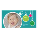 Modern Christmas Photo Card- Turquoise