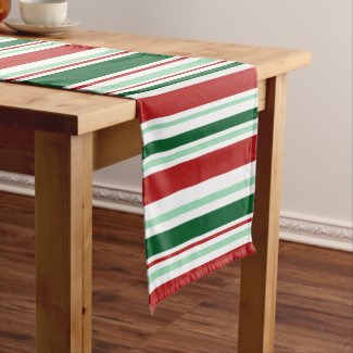 Modern Christmas Red, Green, White Stripes