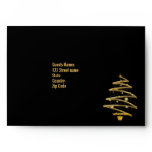 Modern Christmas tree black gold template Envelope