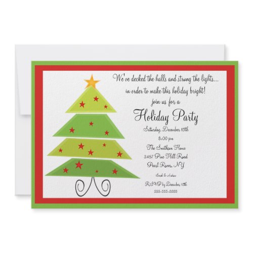Modern Christmas Tree Christmas Party Invitation invitation