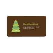Modern Christmas Tree Holiday Address Label label