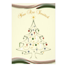 Modern Christmas Tree Party Invitations