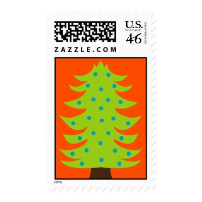 Modern Christmas Tree Postage postage