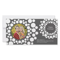 Modern Christmas Wreath Photo Card-Dark Gray photo cards by mazarakes Modern Christmas Wreath Photo Card-Dark Gray photo cards