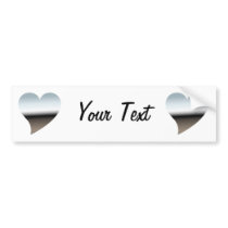 Modern Chrome Heart Bumper Sticker