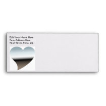 Modern Chrome Heart Envelopes