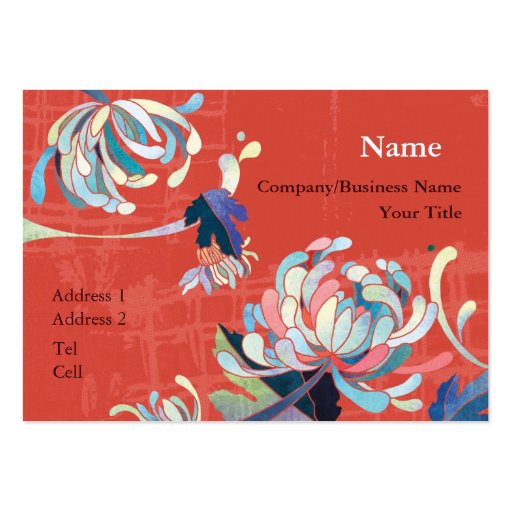 Modern Chrysanthemum Designer Business Cards (front side)