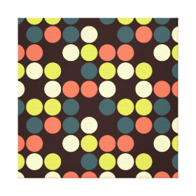 Modern Circle Mosaic Pattern Polka Dots Color Canvas Prints