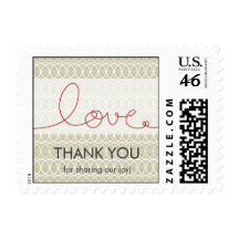 Modern Circles Love Stone Thank You Wedding Stamps