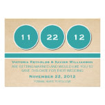 Modern Circles Save the Date Announcement, Teal