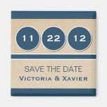 Modern Circles Save the Date Magnet, Blue