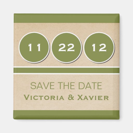 Modern Circles Save the Date Magnet, Green