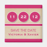 Modern Circles Save the Date Magnet, Pink