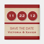 Modern Circles Save the Date Magnet, Red