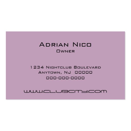 Modern Circular Caps Business Card, Lavender (back side)