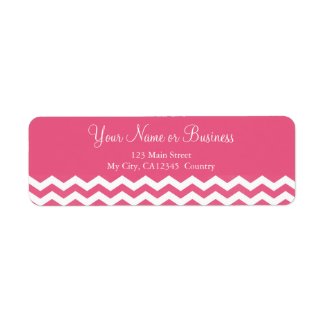 Modern, classic pink and white chevron custom labels