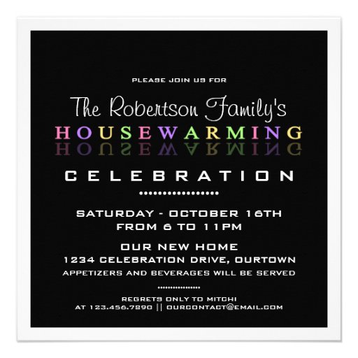 Modern Classy Housewarming Party Invitations (front side)