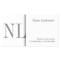 Modern Clean White Monogram Business Card business cards