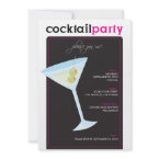 Modern Cocktail Party Invitation (fuschia) by BeezKneez Modern Cocktail Party Invitation (fuschia) by BeezKneez