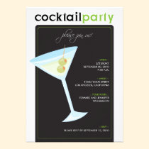 Modern Cocktail Party Invitation (lime green) invitations