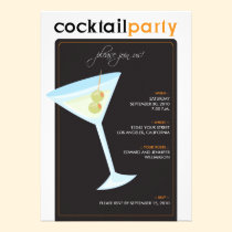 Modern Cocktail Party Invitation (orange) invitations