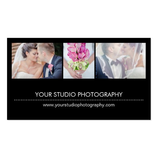 Modern Collage Appointment Reminder Card - Black Business Card Templates