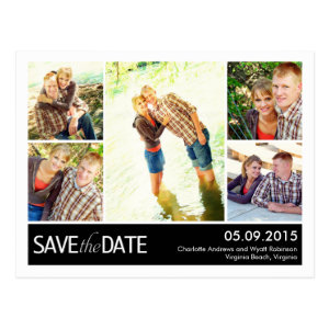 Modern Collage Save The Date Postcard Postcards