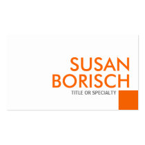 Modern Color Minimalist White Orange Business Card business cards