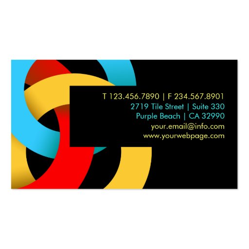 Modern Color Overlapping Circles Business Card (back side)