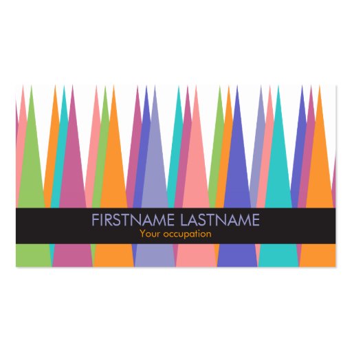 Modern Color Tall Triangles Profile Business Card (front side)
