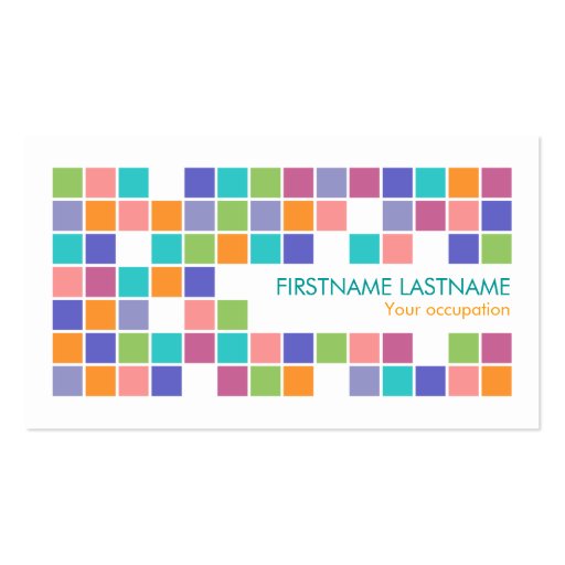 Modern Color Tiles Mosaic Profile Business Card (front side)