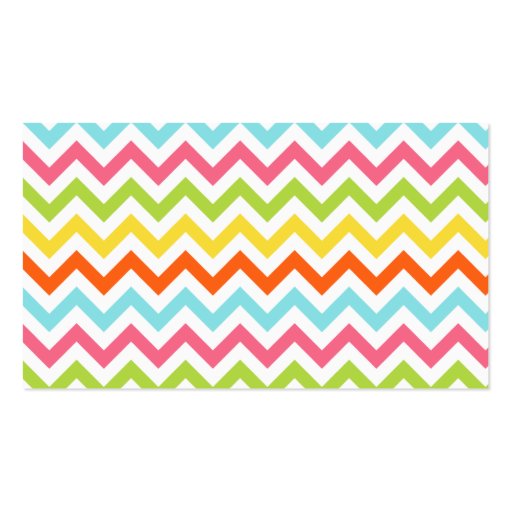 Modern Colorful Chevron Zigzag Pattern Business Cards (back side)