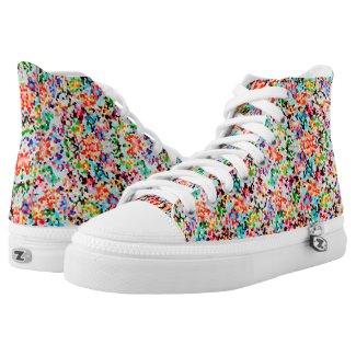 Modern Colorful Confetti Like Seamless Pattern Printed Shoes