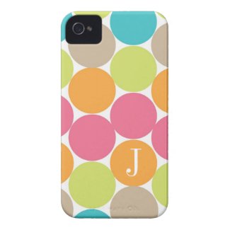 Modern Colorful Dots Personalized iPhone 4 Case