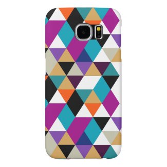 Modern Colorful Geometric Triangles Pattern 3a Samsung Galaxy S6 Cases