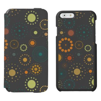Modern Colorful & Gray Abstract Stars & Circles Incipio Watson™ iPhone 6 Wallet Case