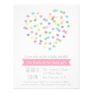Modern Colorful Hearts Baby Sprinkle Invitations