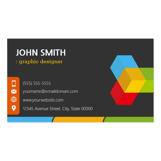 Modern Colorful Logo - Double Sided Design Business Cards (front side)