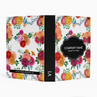 Modern Colorful Spring Flowers Mini Binder