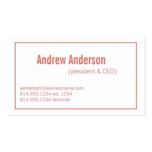 Modern Colors Emberglow & White Design 3 Card Business Card Templates (front side)