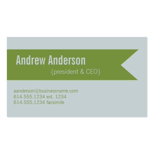 Modern Colors Light Gray & Green Design 2 Card Business Card Templates