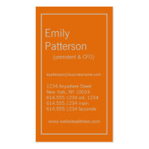 Modern Colors Light Gray & Orange 2 Business Card