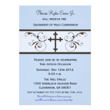 Modern Communion Invitations for Boys